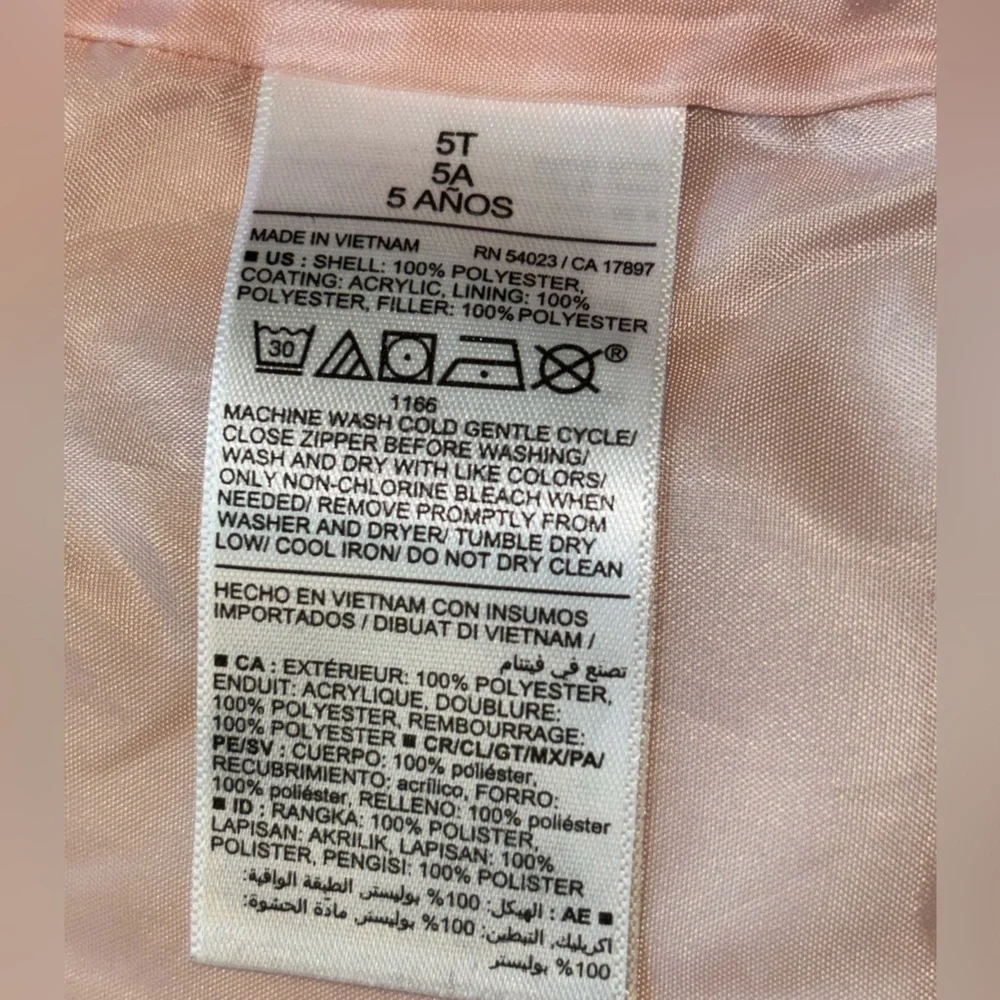 Old Navy Blush Pink Water-Resistant Vest Toddler Girl - Picture 4 of 4